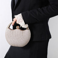 Versatile Handbag | Stylish & Functional Retro Glittering Powder Portable Cocktail Bag Arc Dinner Bag Beaded Bag Evening Bag - Modestly Vogue 