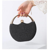 Versatile Handbag | Stylish & Functional Retro Glittering Powder Portable Cocktail Bag Arc Dinner Bag Beaded Bag Evening Bag - Modestly Vogue 