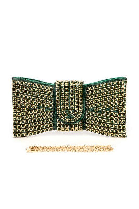 Versatile Handbag | Stylish & Functional Rhinestone Bowtie Iconic Clutch Bag - Modestly Vogue 