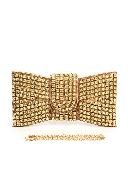 Versatile Handbag | Stylish & Functional Rhinestone Bowtie Iconic Clutch Bag - Modestly Vogue 