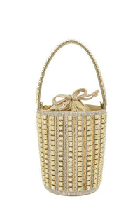 Versatile Handbag | Stylish & Functional Rhinestone Cylinder Shaped Bucket bag - Modestly Vogue 