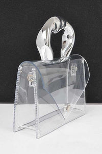 Versatile Handbag | Stylish & Functional Silver Handle Transparent Stadium Bag - Modestly Vogue 