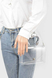 Versatile Handbag | Stylish & Functional Silver Handle Transparent Stadium Bag - Modestly Vogue 