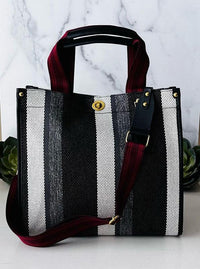 Versatile Handbag | Stylish & Functional Small Stripe Tote - Modestly Vogue 