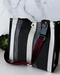 Versatile Handbag | Stylish & Functional Small Stripe Tote - Modestly Vogue 