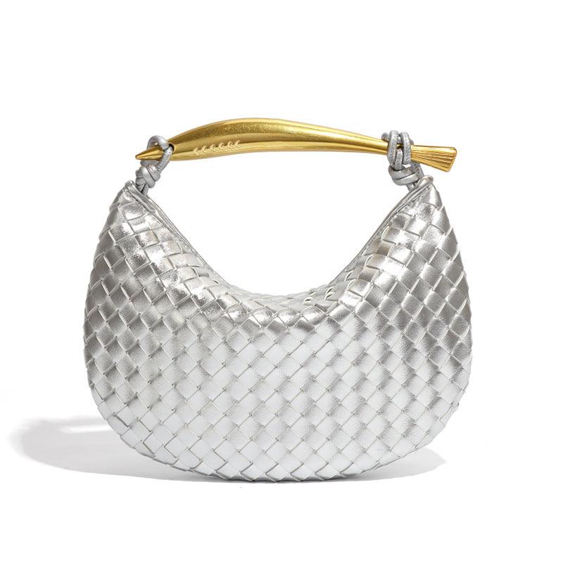 Versatile Handbag | Stylish & Functional Special Interest Design Woven Sardine Bag Simple Metal Portable Casual Shoulder Messenger Bag Women - Modestly Vogue 