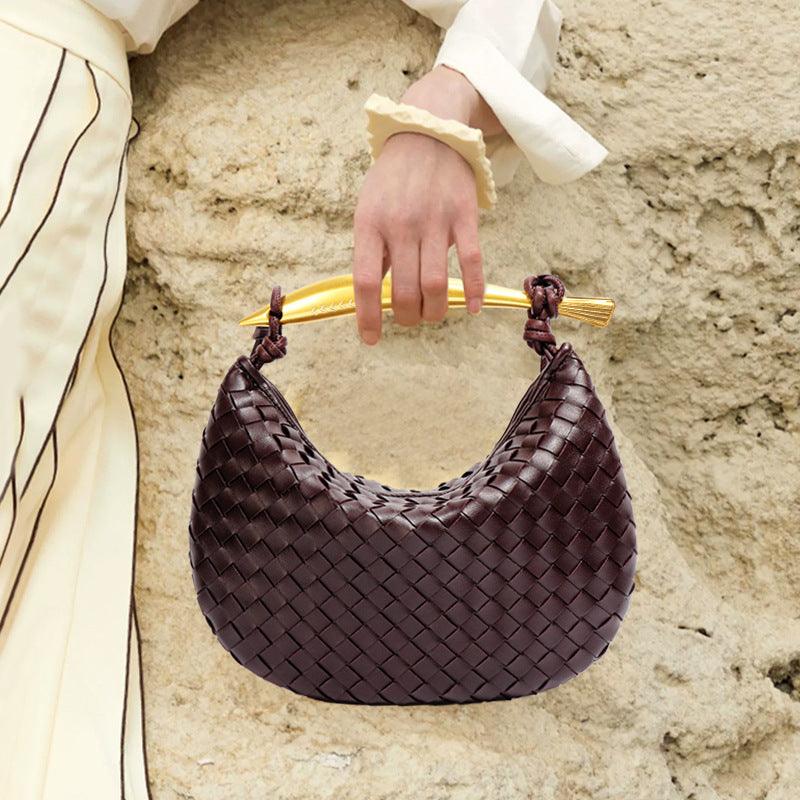 Versatile Handbag | Stylish & Functional Special Interest Design Woven Sardine Bag Simple Metal Portable Casual Shoulder Messenger Bag Women - Modestly Vogue 