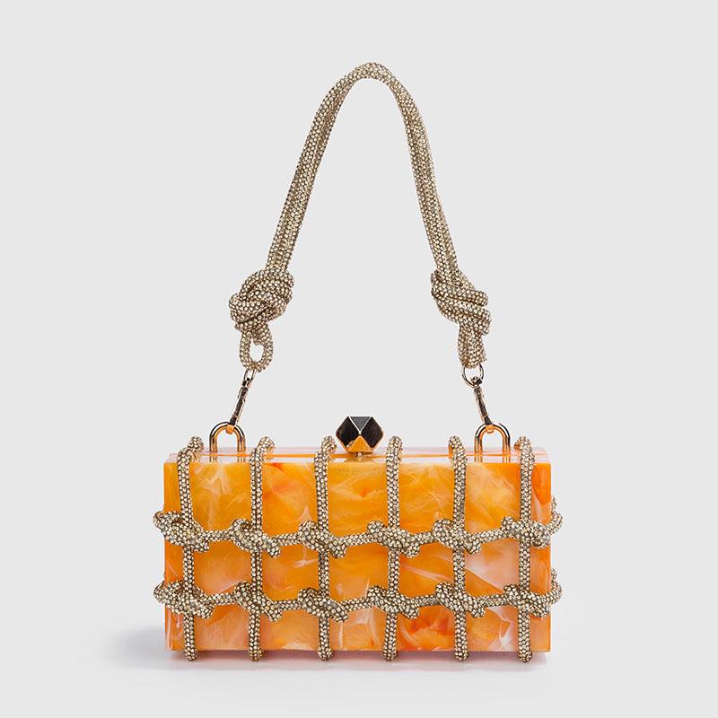 Versatile Handbag | Stylish & Functional Spring Summer Alec Transparent Storage Box Handcraft Braiding Rope Small Square Bag Underarm Handbags - Modestly Vogue 