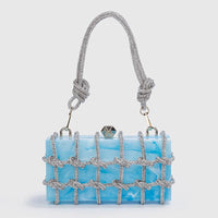 Versatile Handbag | Stylish & Functional Spring Summer Alec Transparent Storage Box Handcraft Braiding Rope Small Square Bag Underarm Handbags - Modestly Vogue 