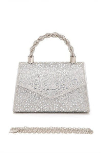 Versatile Handbag | Stylish & Functional Statement Rhinestone Top Handle Clutch Bag - Modestly Vogue 