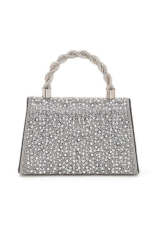 Versatile Handbag | Stylish & Functional Statement Rhinestone Top Handle Clutch Bag - Modestly Vogue 