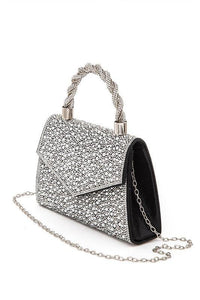 Versatile Handbag | Stylish & Functional Statement Rhinestone Top Handle Clutch Bag - Modestly Vogue 