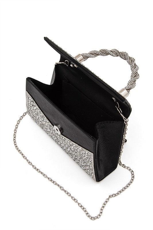 Versatile Handbag | Stylish & Functional Statement Rhinestone Top Handle Clutch Bag - Modestly Vogue 