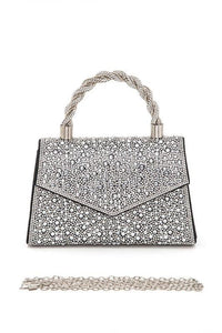 Versatile Handbag | Stylish & Functional Statement Rhinestone Top Handle Clutch Bag - Modestly Vogue 