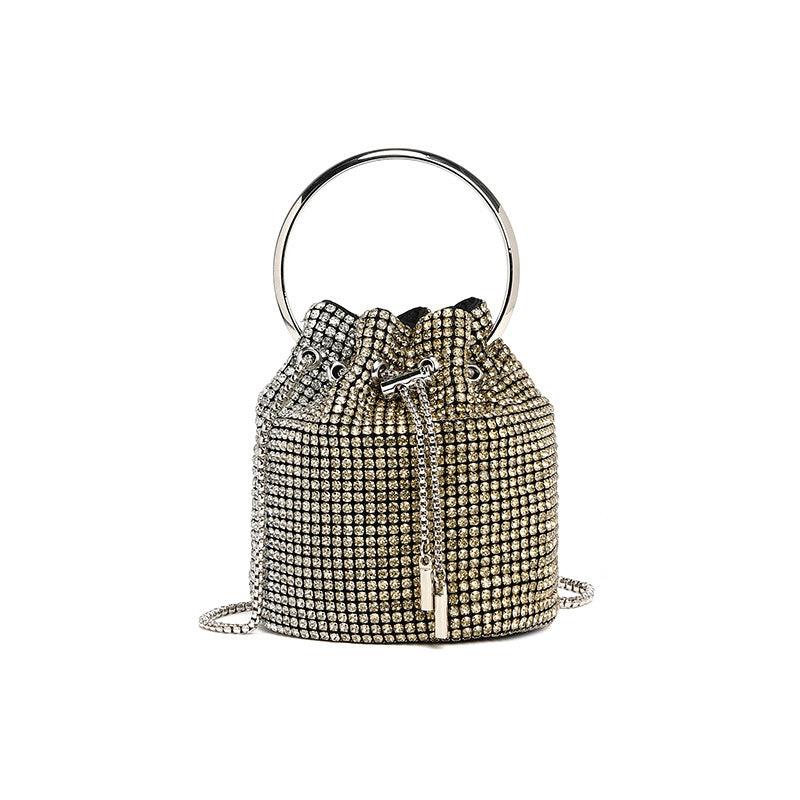 Versatile Handbag | Stylish & Functional Stylish Bag Women Handmade Diamond Chain Shoulder Bag Mini Bucket Hand Carrying Messenger Bag - Modestly Vogue 