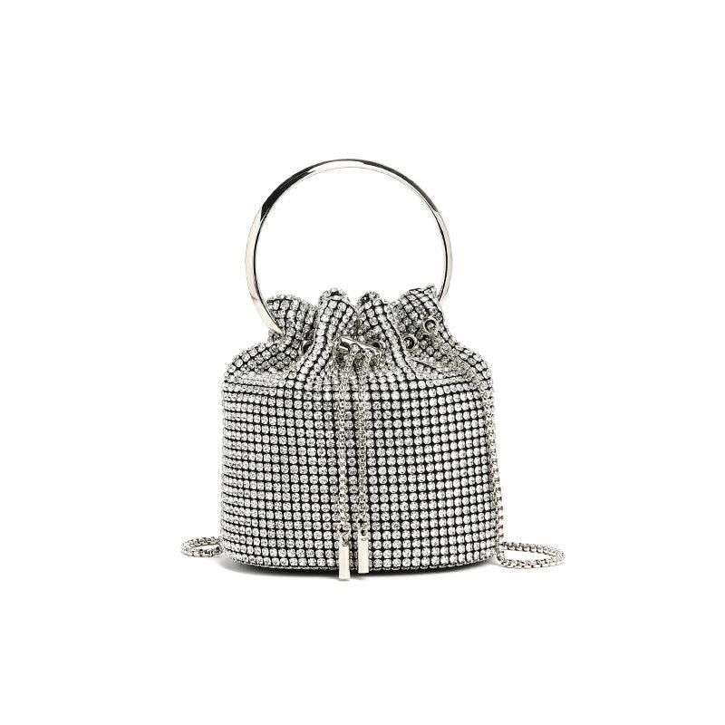 Versatile Handbag | Stylish & Functional Stylish Bag Women Handmade Diamond Chain Shoulder Bag Mini Bucket Hand Carrying Messenger Bag - Modestly Vogue 