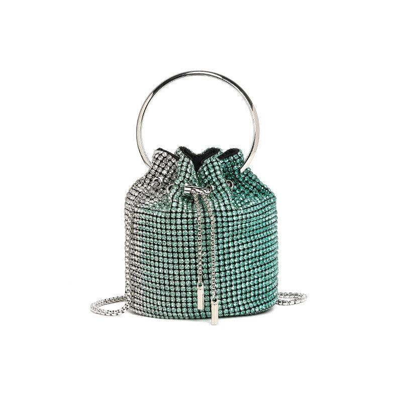 Versatile Handbag | Stylish & Functional Stylish Bag Women Handmade Diamond Chain Shoulder Bag Mini Bucket Hand Carrying Messenger Bag - Modestly Vogue 