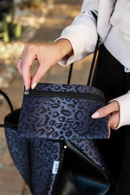 Versatile Handbag | Stylish & Functional The Marissa - Black Leopard Neoprene Bag - Modestly Vogue 