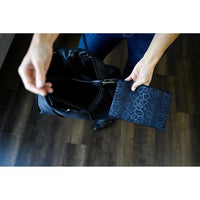 Versatile Handbag | Stylish & Functional The Marissa - Black Leopard Neoprene Bag - Modestly Vogue 