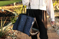 Versatile Handbag | Stylish & Functional The Marissa - Black Leopard Neoprene Bag - Modestly Vogue 