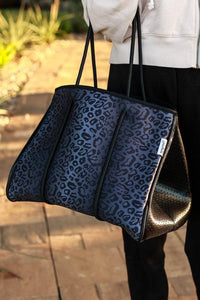 Versatile Handbag | Stylish & Functional The Marissa - Black Leopard Neoprene Bag - Modestly Vogue 