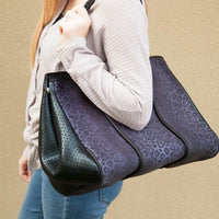 Versatile Handbag | Stylish & Functional The Marissa - Black Leopard Neoprene Bag - Modestly Vogue 