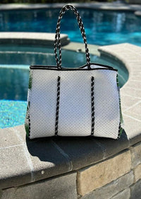 Versatile Handbag | Stylish & Functional The Penny Palm Neoprene Tote - Modestly Vogue 