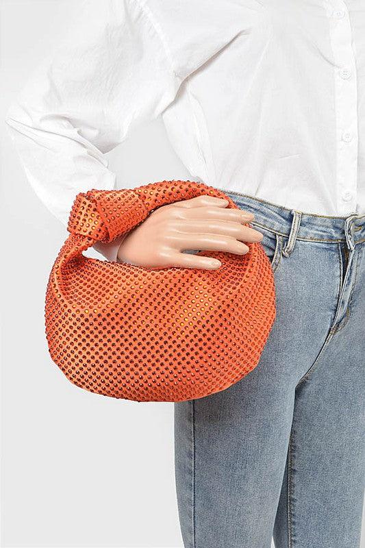 Versatile Handbag | Stylish & Functional Tonal Studded Knotted Soft Clutch - Modestly Vogue 