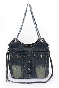 Denim Handbag | Functional Vintage Iconic Tote Bag - Modestly Vogue 