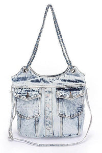 Denim Handbag | Functional Vintage Iconic Tote Bag - Modestly Vogue 