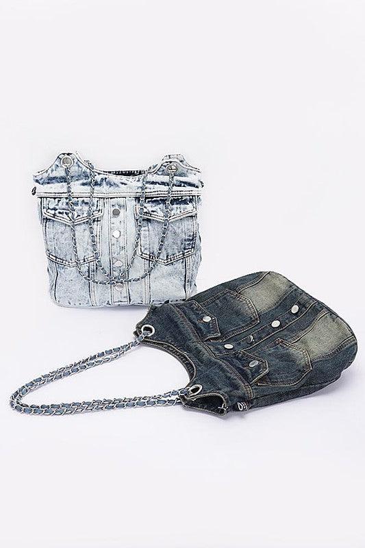 Denim Handbag | Functional Vintage Iconic Tote Bag - Modestly Vogue 