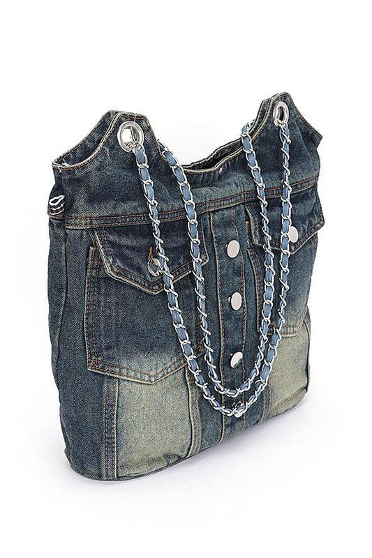 Denim Handbag | Functional Vintage Iconic Tote Bag - Modestly Vogue 