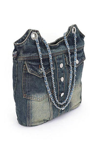 Denim Handbag | Functional Vintage Iconic Tote Bag - Modestly Vogue 