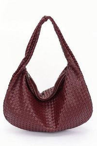 Versatile Handbag | Stylish & Functional Weaved Faux Leather Soft Shoulder Bag - Modestly Vogue 