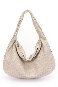 Versatile Handbag | Stylish & Functional Weaved Faux Leather Soft Shoulder Bag - Modestly Vogue 