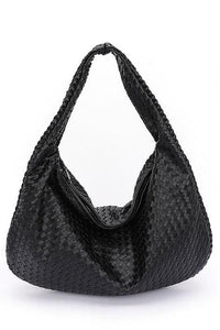 Versatile Handbag | Stylish & Functional Weaved Faux Leather Soft Shoulder Bag - Modestly Vogue 