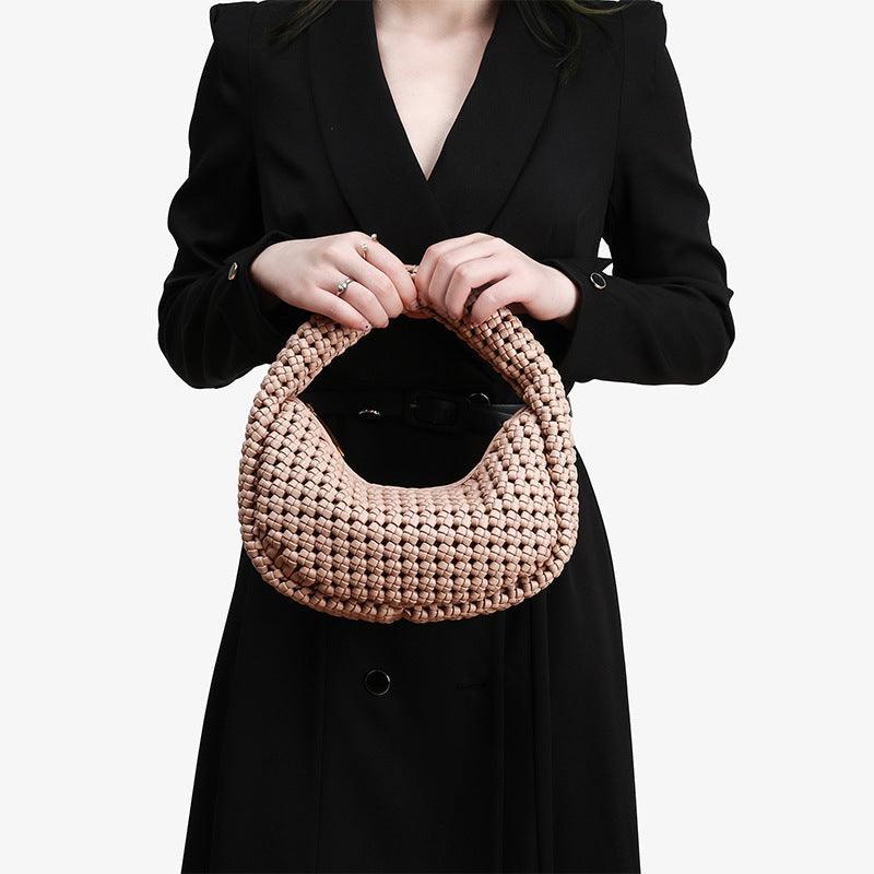 Versatile Handbag | Stylish & Functional Woven Bag Hand Carrying French Bag Women Underarm Bag Trendy Hand Carrying Bag - Modestly Vogue 