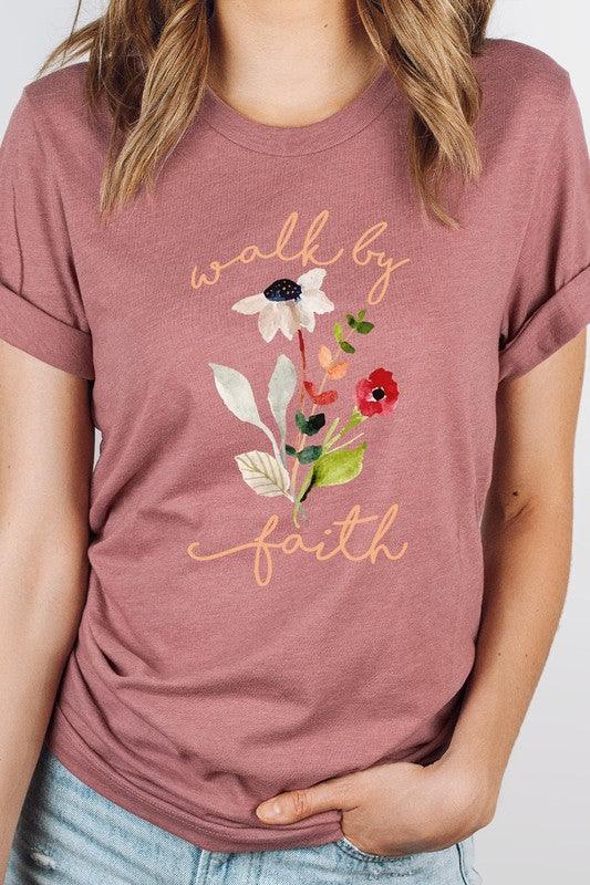 Walk By Faith Flowers Spring Time Tee - Modestly Vogue 