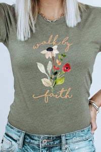 Walk By Faith Flowers Spring Time Tee - Modestly Vogue 