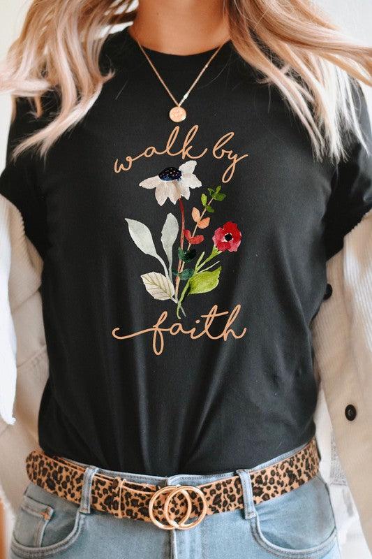 Walk By Faith Flowers Spring Time Tee - Modestly Vogue 