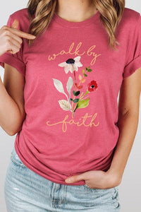 Walk By Faith Flowers Spring Time Tee - Modestly Vogue 