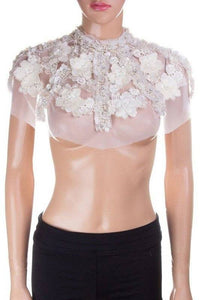 White Floral Embellished Lace Body Chain - Modestly Vogue 