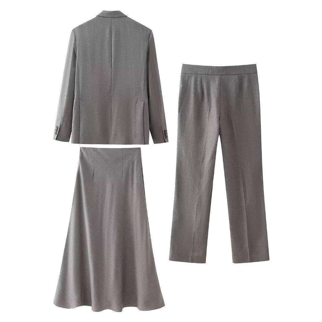 Winter Women Clothing Work Pant Three Piece Set - Modestly Vogue 