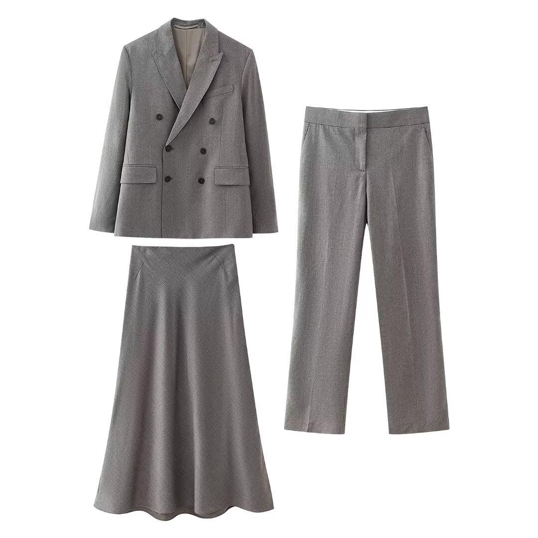 Winter Women Clothing Work Pant Three Piece Set - Modestly Vogue 