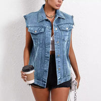 Denim Clothing All Matching Graceful Commuting Vest Coat - Modestly Vogue 