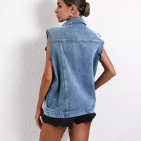 Denim Clothing All Matching Graceful Commuting Vest Coat - Modestly Vogue 