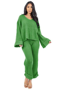 WOMEN FASHION 2PCS SWEATER PANTS SET - Modestly Vogue 