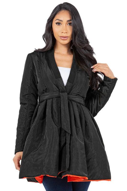 WOMEN FASHION PUFFER JACKET DRESS OUTERWEAR - Modestly Vogue 