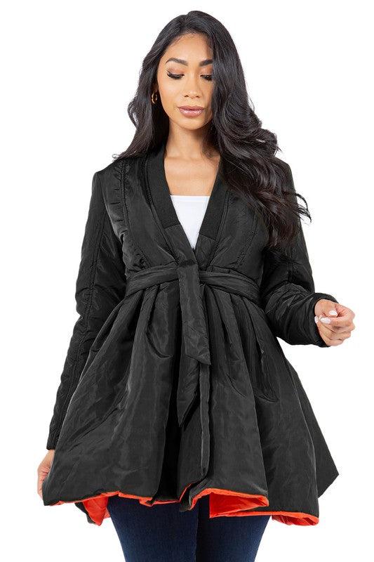 WOMEN FASHION PUFFER JACKET DRESS OUTERWEAR - Modestly Vogue 