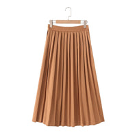 Women Half Skirt Button Pocket Pleated Skirt Sets - Modestly Vogue 